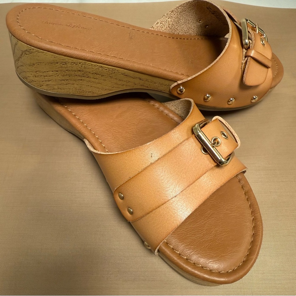 Women's Tan Slide Sandals 8.5